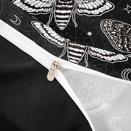 Miniatura 6 de Erosebridal Juego de ropa de cama gótica tamaño matrimonial, funda de edredón con diseño de calavera y huesos de esqueleto para adolescentes, funda