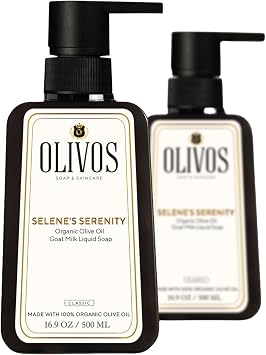 Olivos Natural Goat Milk and Olive Oil Liquid Soap - Intensive Moisturizing and Skin Protection, 500 ml 2X500 ML., Goat Milk