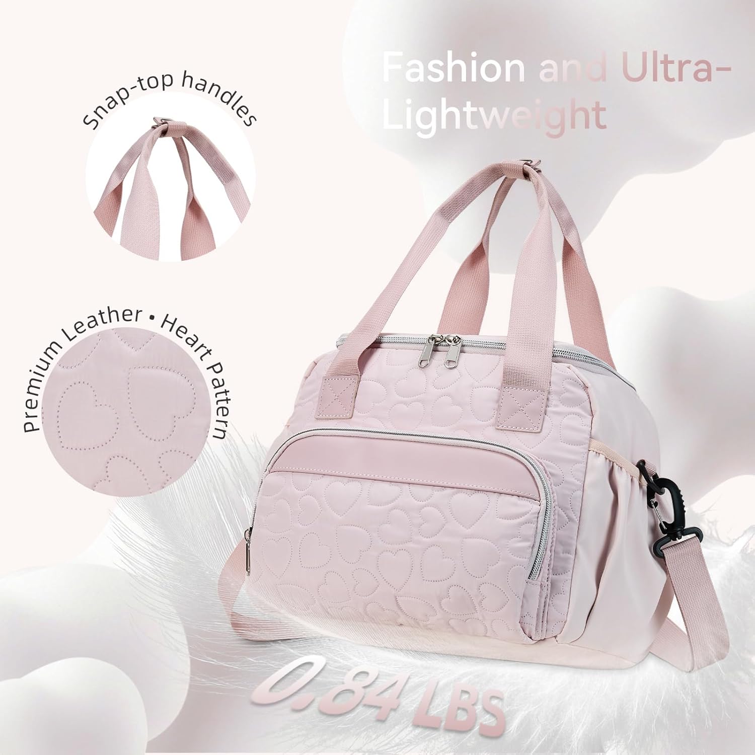 holuxer Insulated Lunch Bags for Women - Large Reusable Leakproof Cute Lunch Box for Adult, Portable Cooler Tote Bag for Work Picnic Meal Prep (Light Pink)