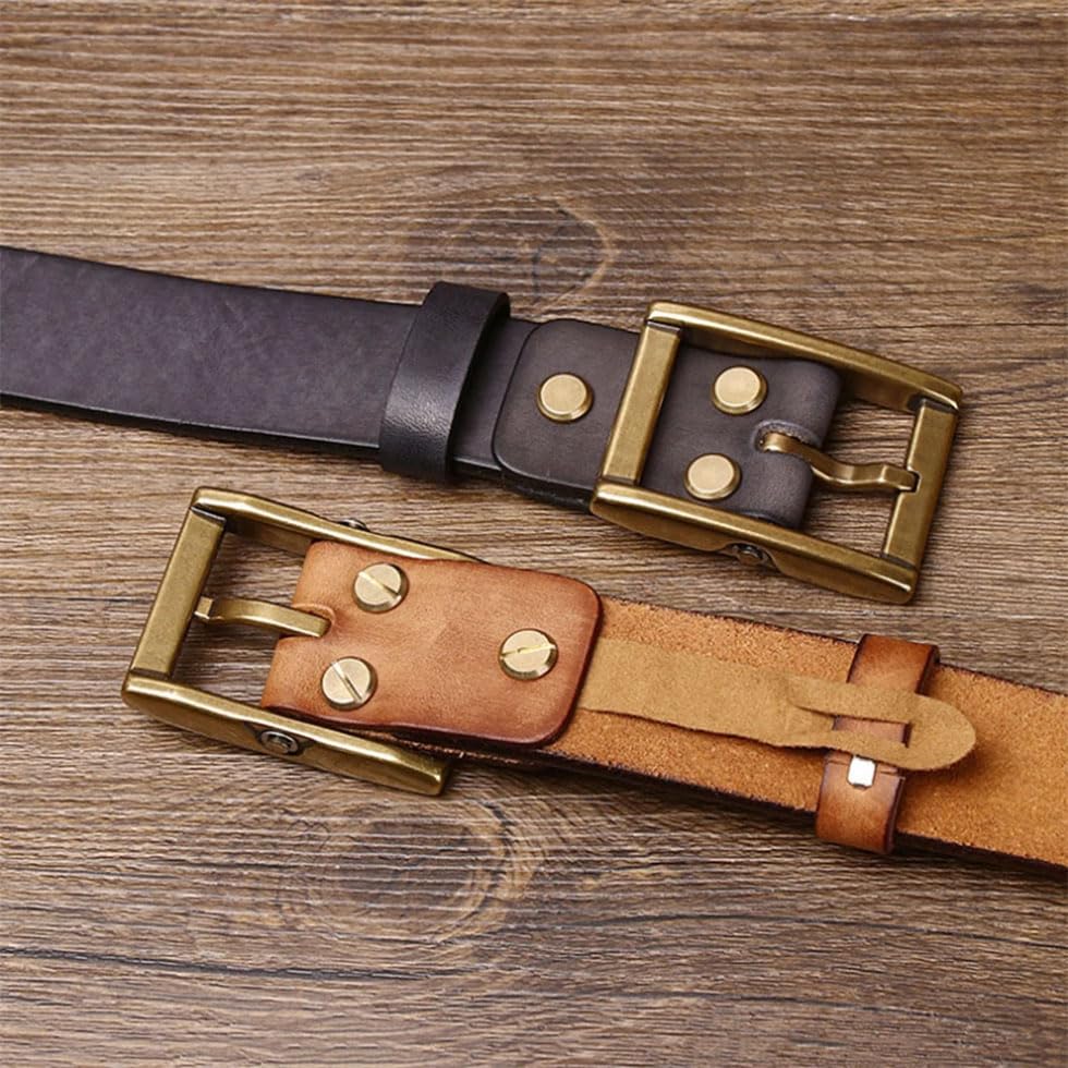 Pohullan Men 38mm Wide Personalized Solid Leather Belt Leather Belt For Jeans Leather Belt For Everyday4