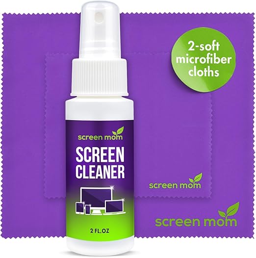 Screen Cleaner Spray and 2 Microfiber Cloths - 2oz Bottle