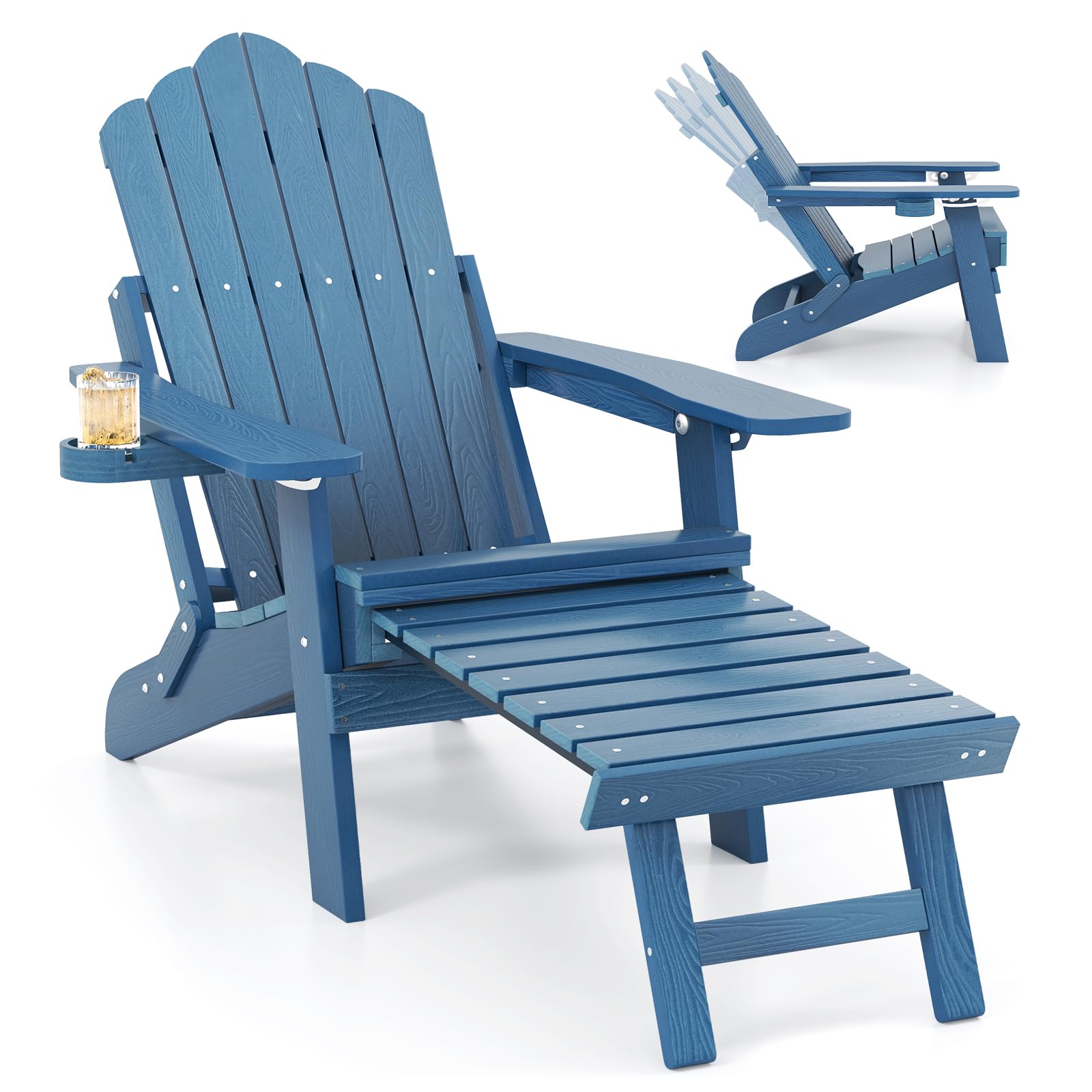 Giantex Folding Adirondack Chair, All-Weather Lounge Chair with