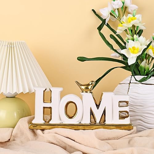 Miniatura 5 de Decoración blanca y dorada para sala de estar, dormitorio, estantería, mesa auxiliar, letrero para el hogar, estatuas estéticas, decoración bohemia