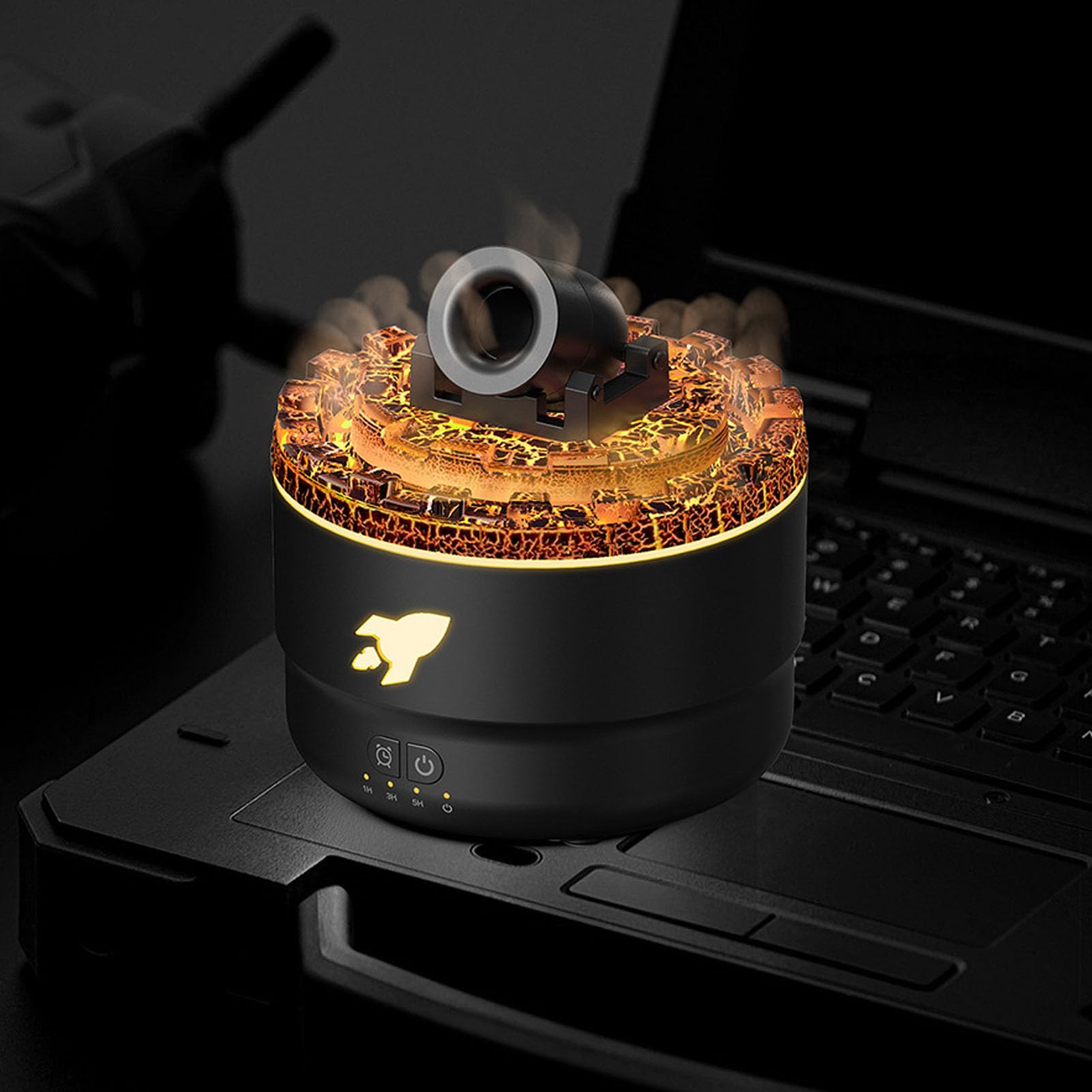 Wakects Diffusore di Fragranze, Diffusore di Aromi di Oli Essenziali da 300 Ml con Luci LED a 7 Colori, 4 modalità Timer per il Relax, Casa, Ufficio, Camera da Letto, Aromaterapia (BLACK)
