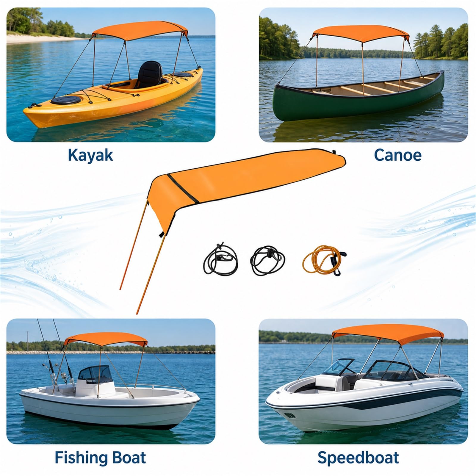 Tendalino Parasole per Gommone,Tendalinos per Barca,Kit Parasole per Barca Top,Facile da Usare,Resistente Ai Raggi UV,per Yachts,Motoscafi E Barche da Pesca