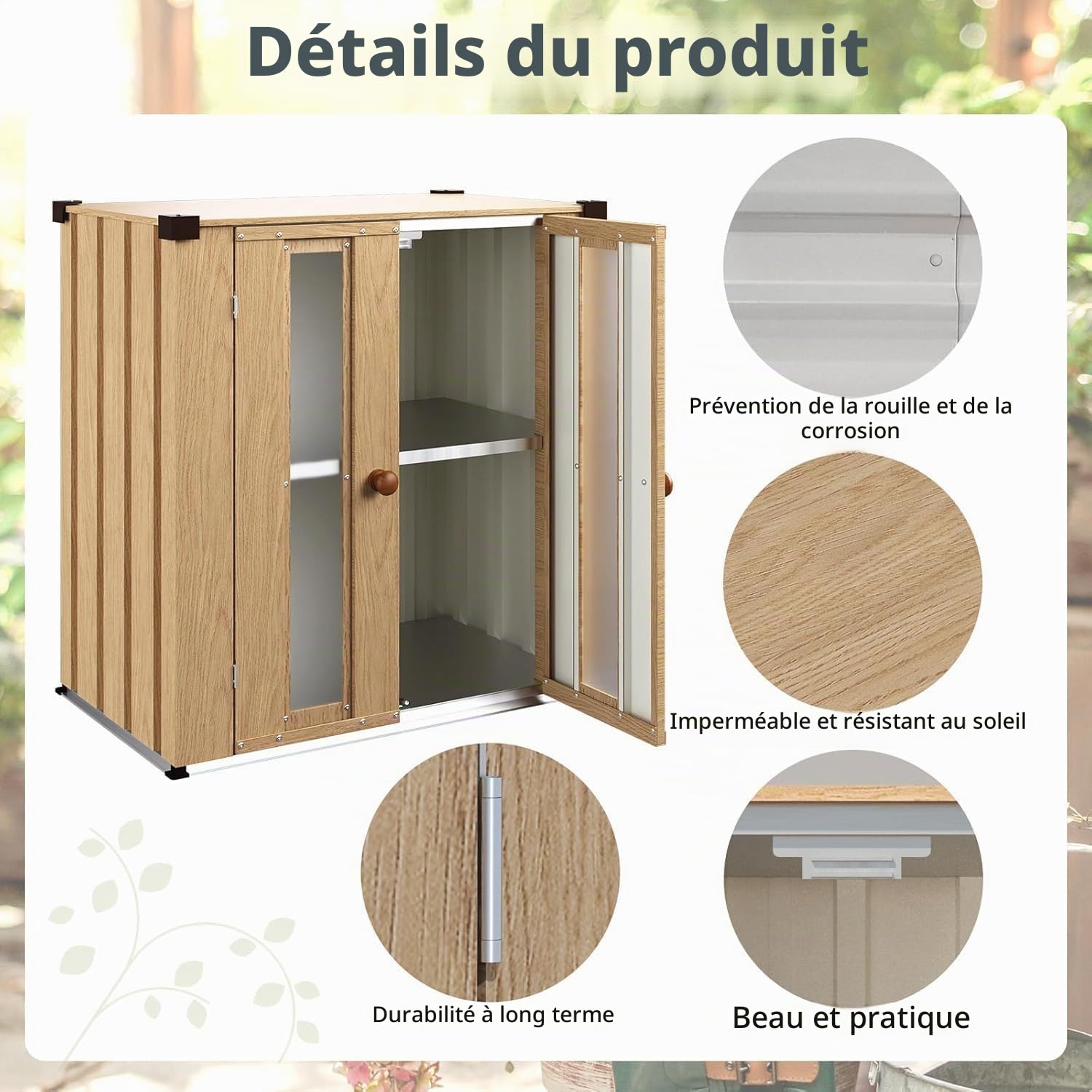YODOLLA Armoire Rangement Exterieur,Armoire Jardin Placard Exterieur Métal