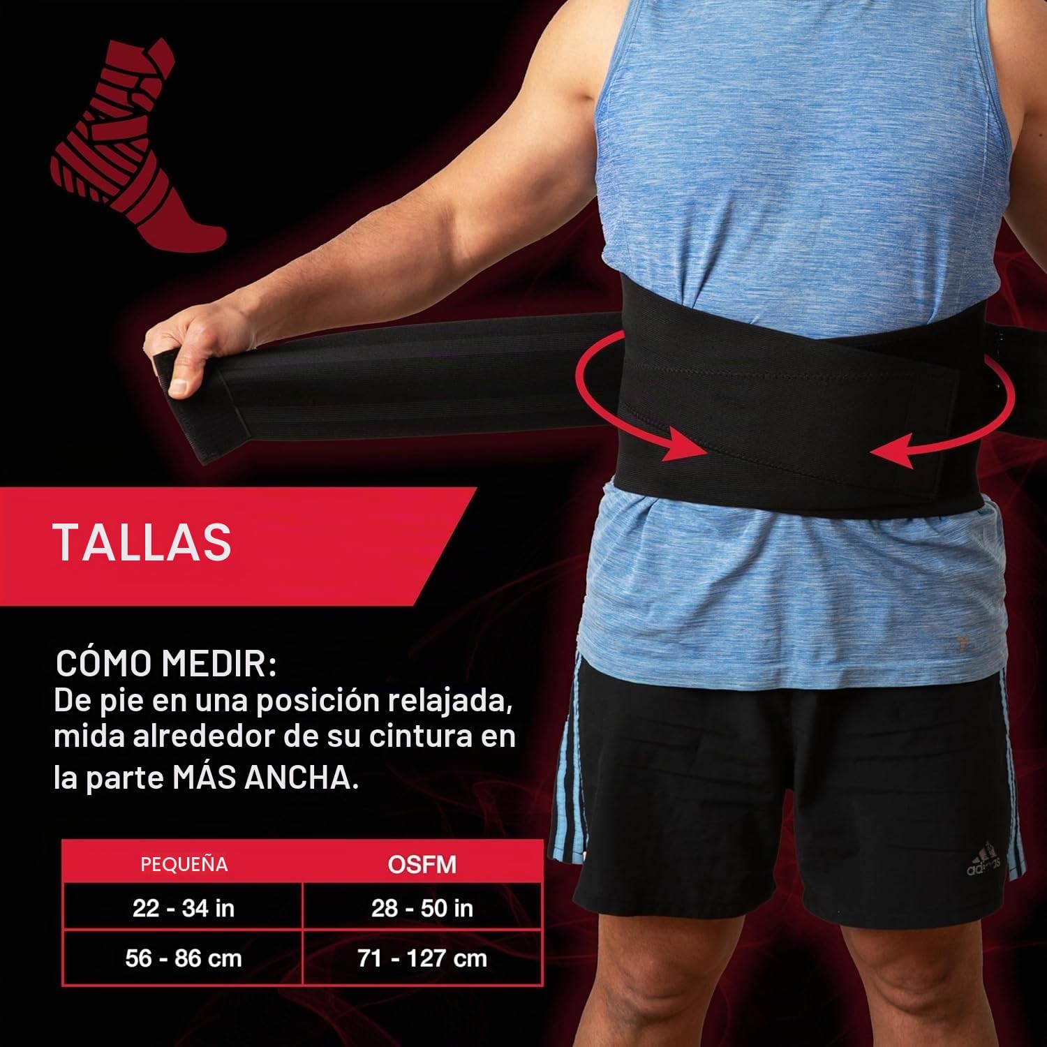 Mueller - Soporte trasero ajustable, color negro, talla única