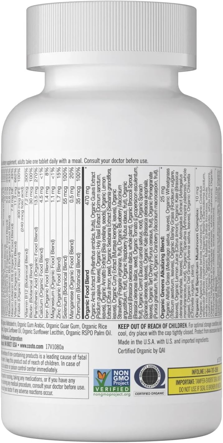 Signature Multivitamin, USDA Organic, Gluten Free, No Artificial Colors, Flavors or Preservatives, 80 Coated Tablets