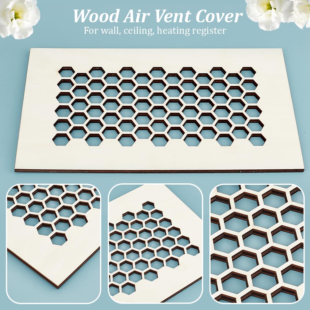 OLYCRAFT Home Decor Air Vent Cover Grille 15x25cm Wood Vent Cover Finish Decorative Covers Wood Decorative Register Covers for Walls and Ceiling Not for Floor Use - Image 4