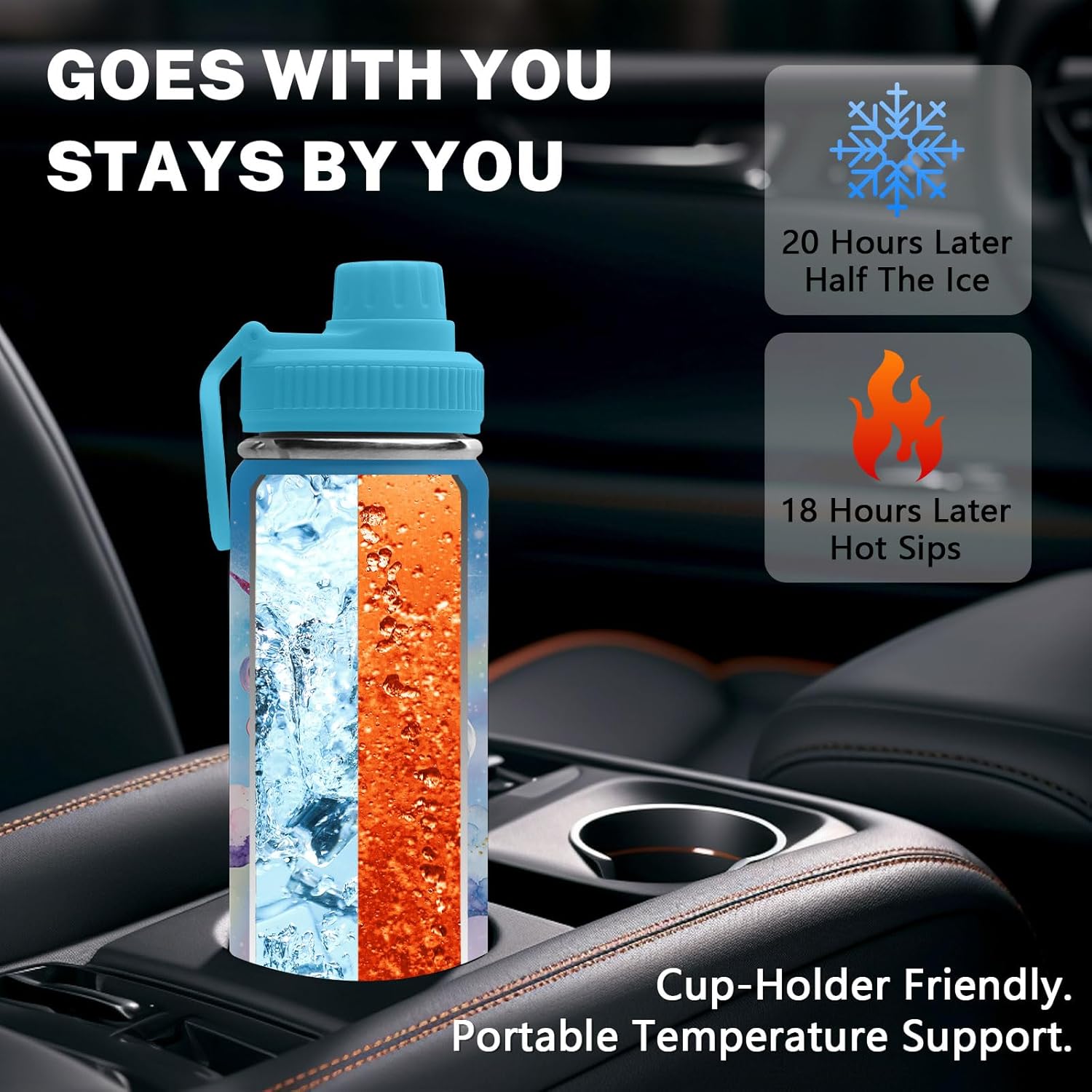 Unicorn Water Bottle for Daughter, Stainless Steel Insulated Tumbler for Home with 2 Lids & Handle, Antislip Silicone Boot, 18oz Reusable Leak-Proof Bottle for Sports, 1 PCS - Image 6