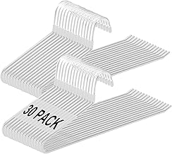 devesanter Grucce per pantaloni, 30 pezzi, in metallo con estremità aperta e rivestimento antiscivolo, salvaspazio, multifunzione, per pantaloni, jeans, asciugamani, sciarpe (bianco)