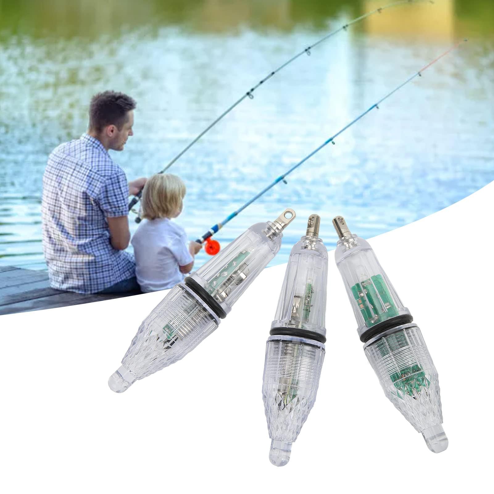 Luce da Pesca, 3 Pezzi Luce LED per Pesca Subacquea illuminata Cambia Colore Luce da Pesca a Goccia Profonda attrattiva per Pesca Notturna