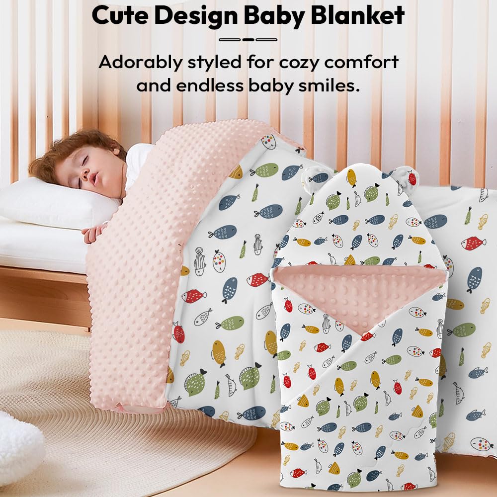 StarAndDaisy New Born Baby Essentials/Baby Swaddle Wrap & Blanket/Soft Cotton Baby Blanket Size -100 X 100 CM/Swaddler for Newborn Baby Sleep-Pink - Image 2 thumbnail