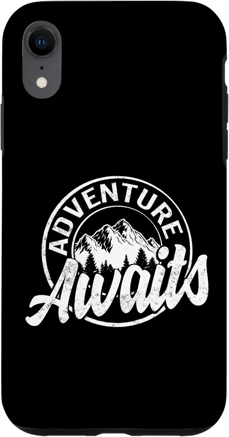 iPhone XR Adventure Awaits Travel Tee Camping Hiking Mountain Glamping Case