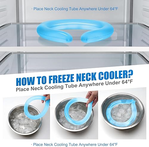 Miniatura 4 de Enfriador de cuello, tubo de enfriamiento portátil para climas extremadamente calurosos y calor de verano, gel de hielo frío manos libres para