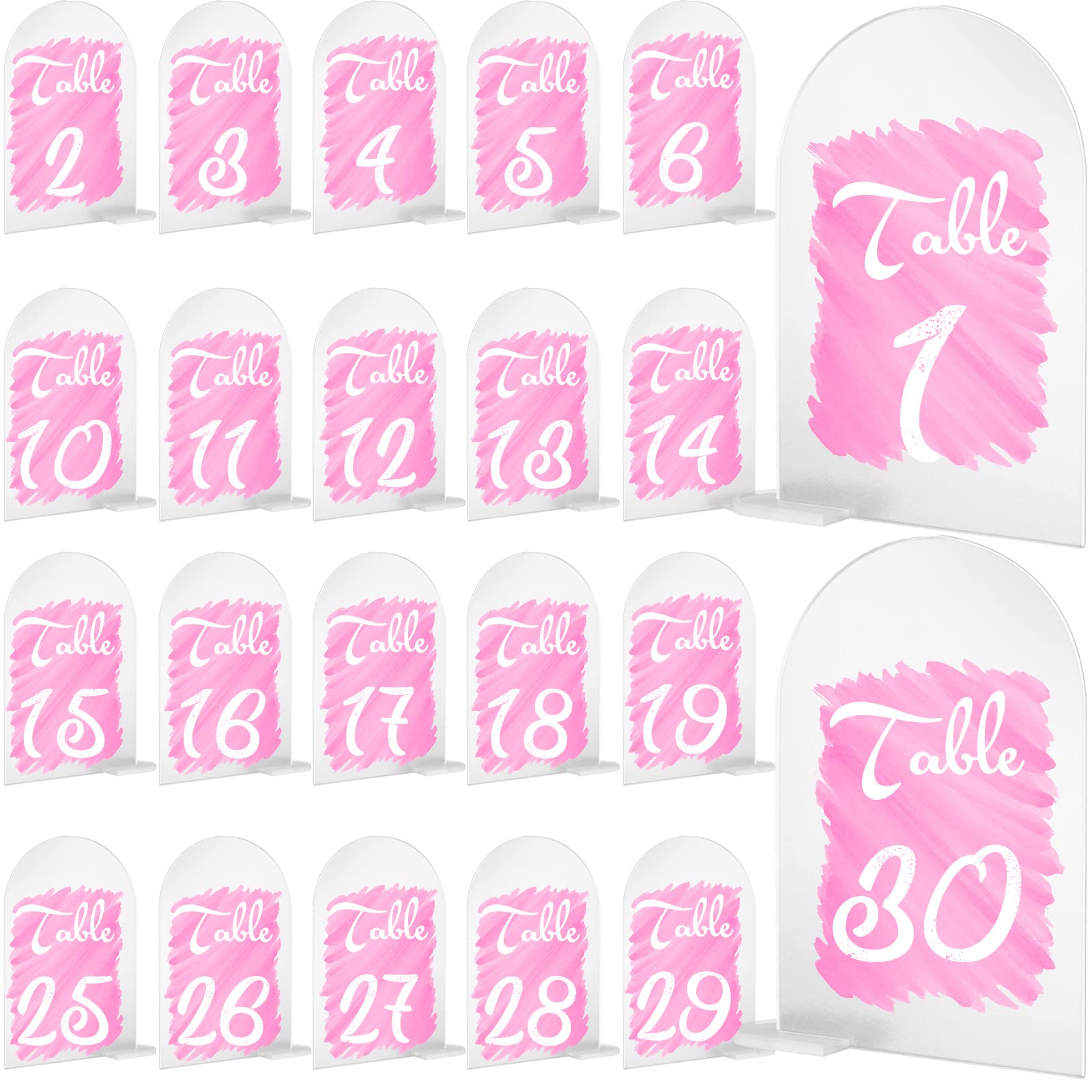 30 Sets Frosted Arch Acrylschild mit mattierter Basis, blanko mattierter Bogen, Acrylplatte, gewölbte runde Tischplatte für DIY-Bogen, Veranstaltungen, Partys (15.2x10.2 cm)