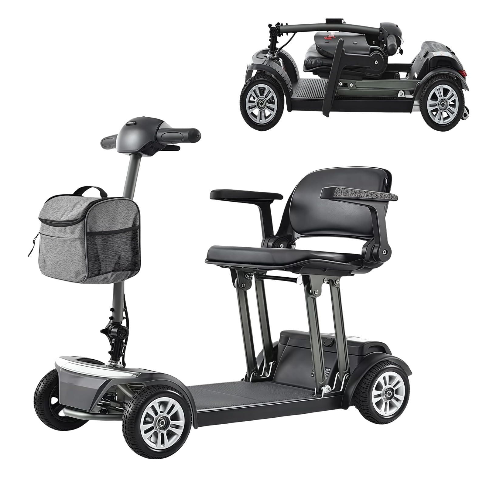 Scooters De Movilidad para Adultos Scooters De Movilidad De 4 Ruedas Scooters para Personas Mayores Asiento Cómodo Y Plegable Fácil para Personas Mayores Y Discapacitadas
