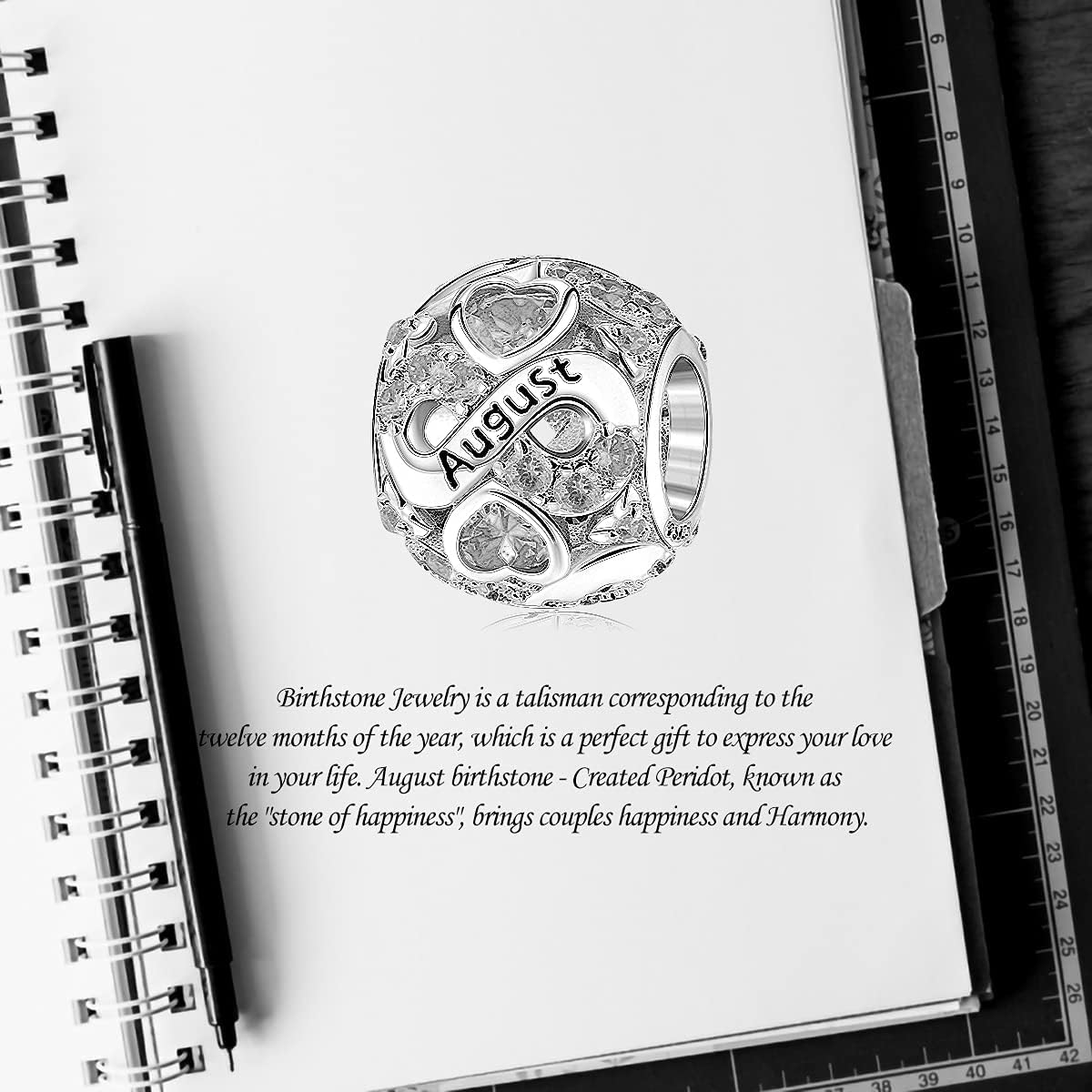 Birthstone Charm Jewelry 925 Sterling Silver Infinity Love Heart Charm Openwork Bead for European Bracelets and Necklaces with 5A Cubic Zirconia, Birthday Mothers Day Jewelry Gifts for Women & Girls - Image 6