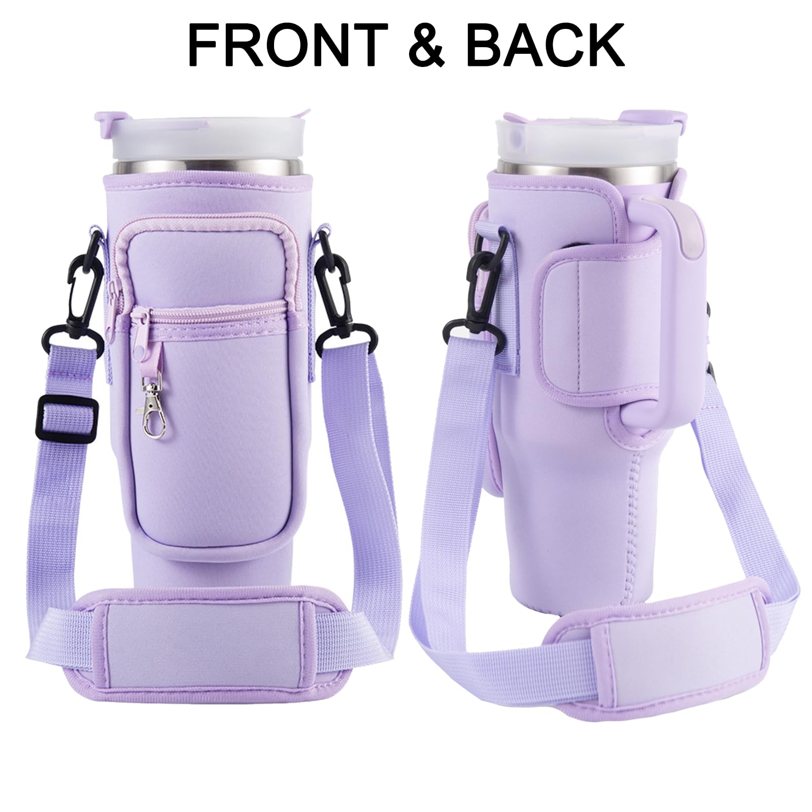 MLPKOI Water Bottle Carrier Bag With 40 Oz Adjustable Shoulder Strap, Accessories for Cup For Walking Travel - Image 4
