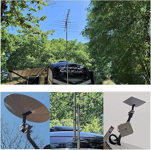 Miniatura 7 de Paquete de 2 abrazaderas de mástil de antena doble en V, pernos de 5.5 pulgadas y 3 opciones de configuración, kit de montaje de poste a poste