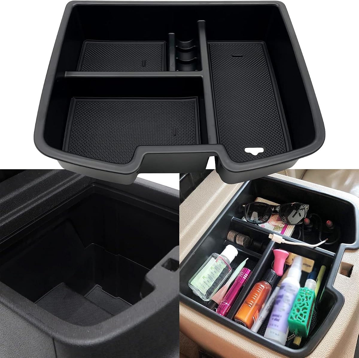 Bandeja organizadora de consola central compatible con GMC Sierra Chevy Silverado Tahoe Yukon Suburban 2007-2014 - Accesorios reemplaza 19166288