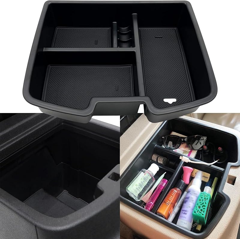 Bandeja organizadora de consola central compatible con GMC Sierra Chevy Silverado Tahoe Yukon Suburban 2007-2014 - Accesorios reemplaza 19166288