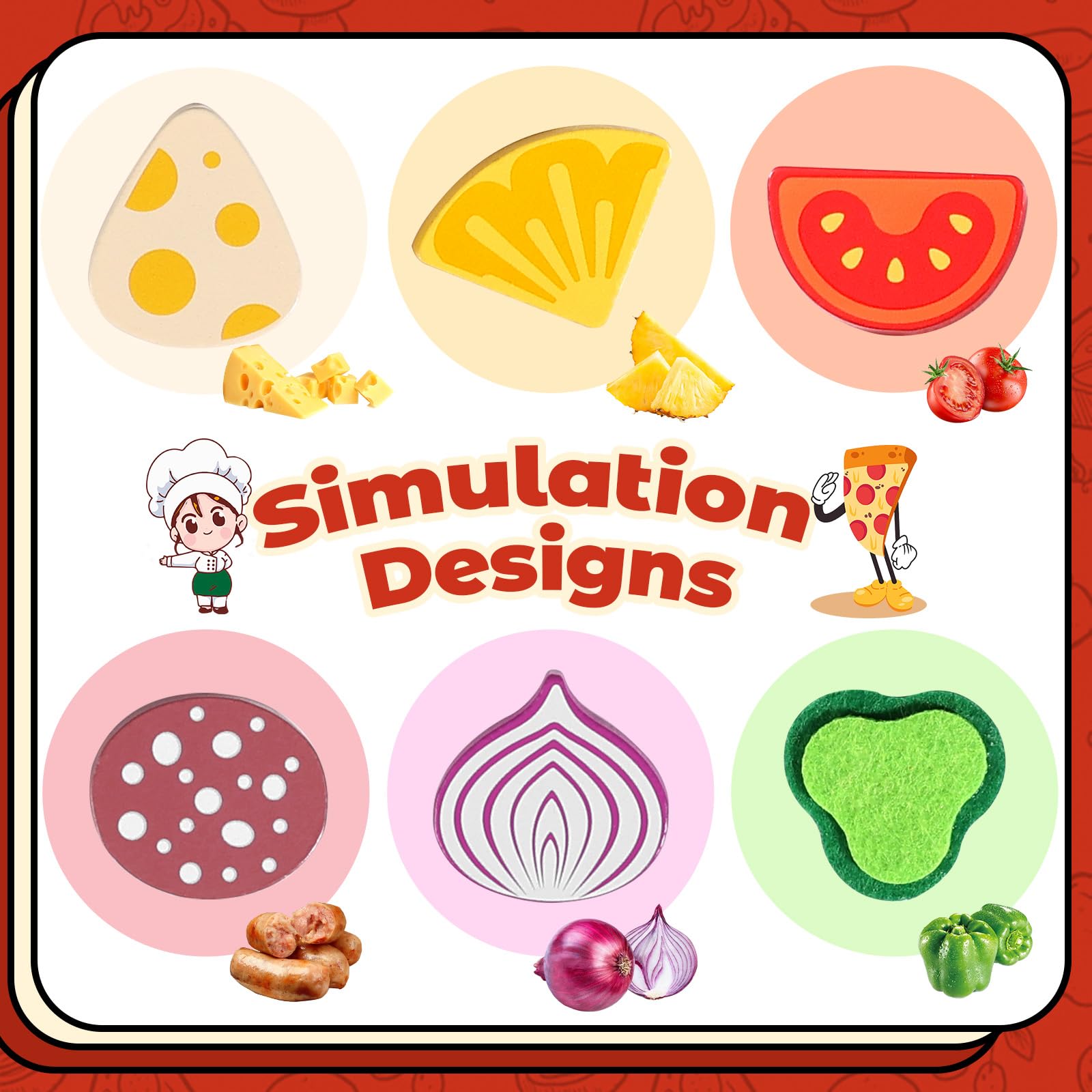 GAGAKU Set per pizza in legno - 27 pezzi Accessori da cucina per bambini 3-8 Giocattolo da cucina per pizza in legno Gioco di ruolo educativo