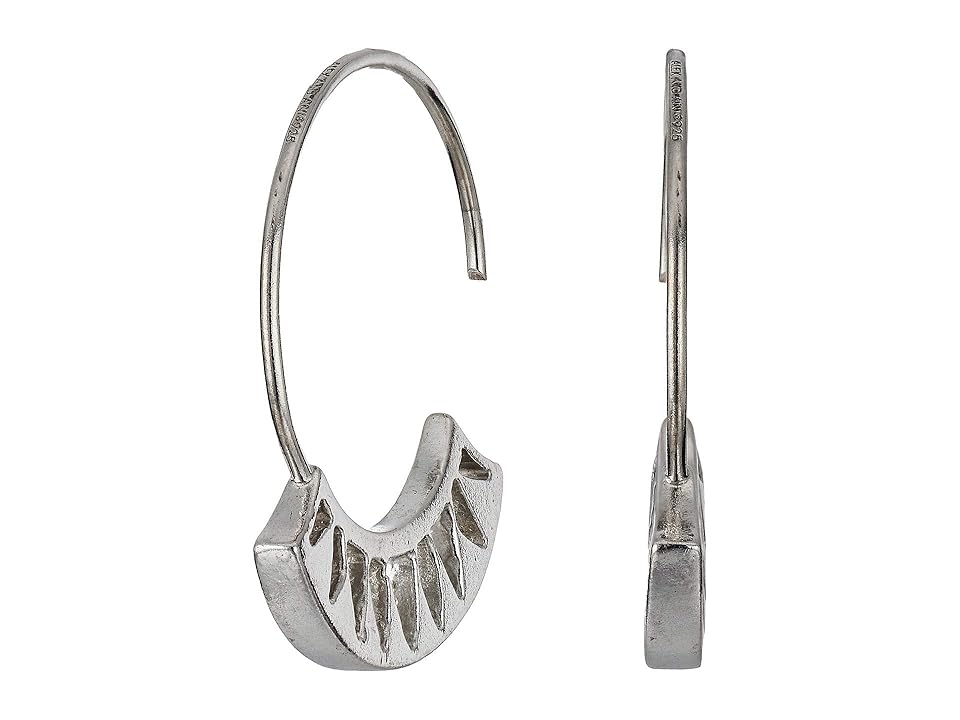 

Alex and Ani Blue Lotus Hoop Earrings (Sterling Silver) Earring