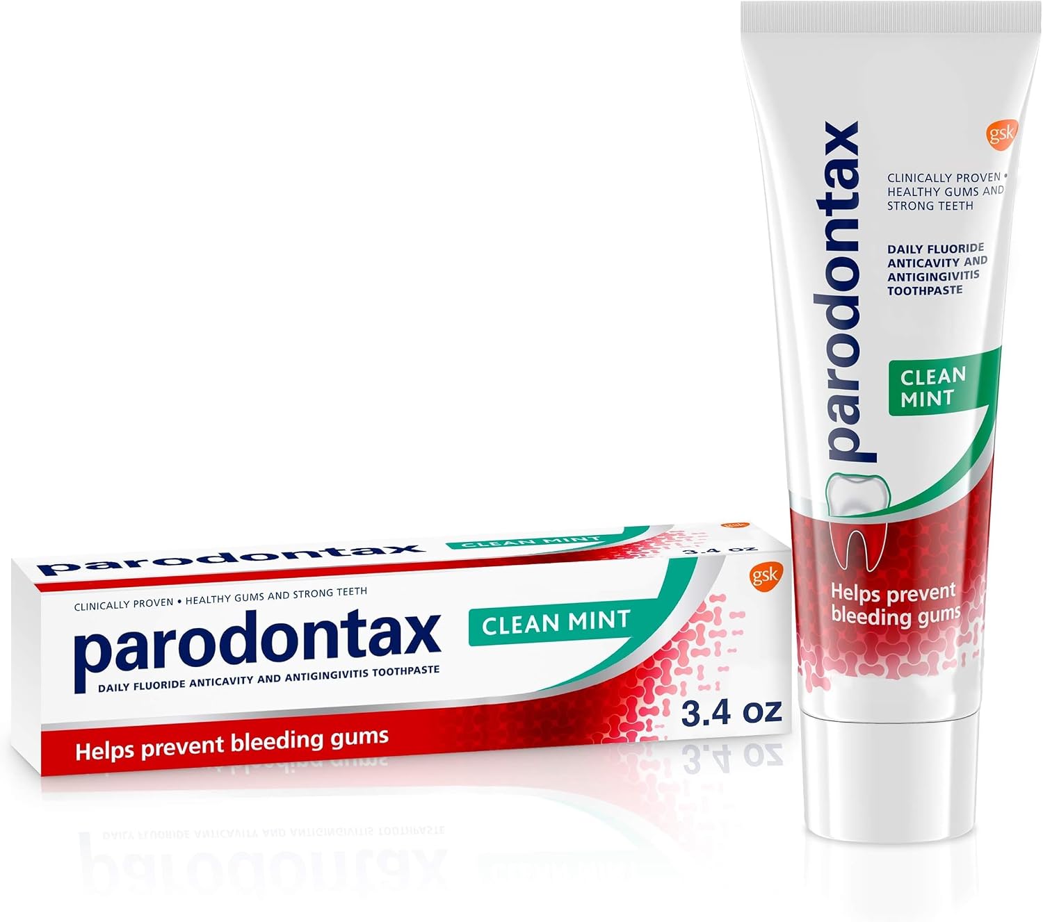 Parodontax Toothpaste for Bleeding Gums, Gingivitis Treatment and Cavity Prevention, Clean Mint - 3.4 Ounce (Pack of 12)