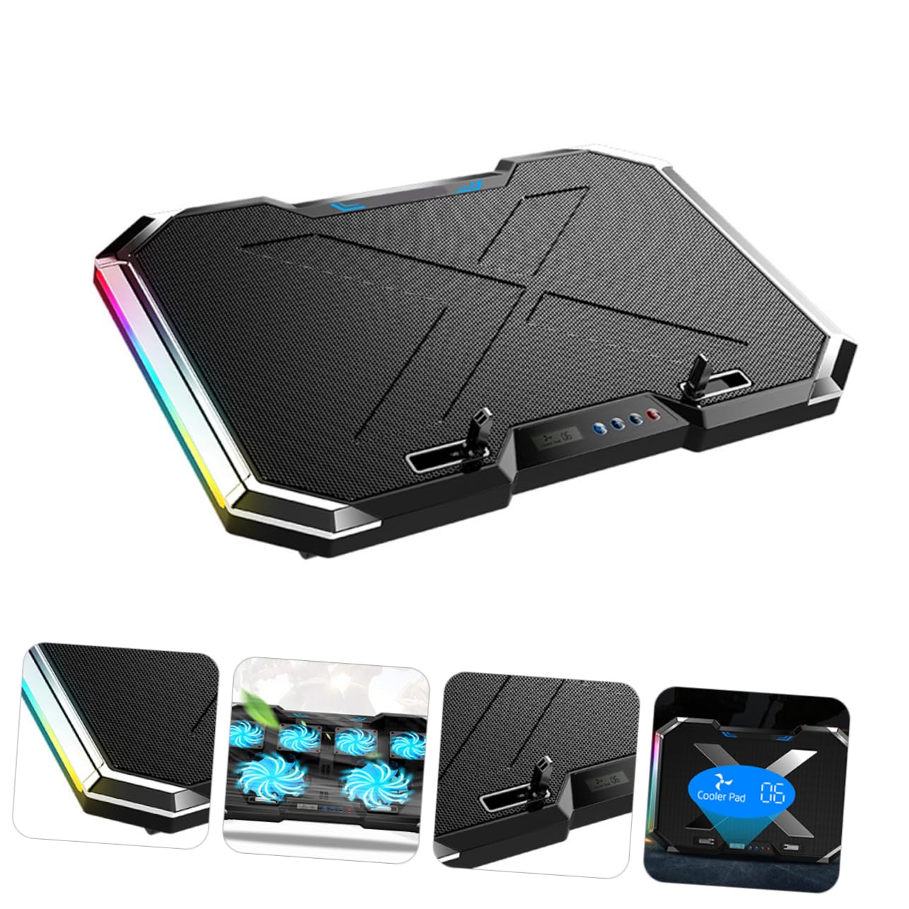 Refroidisseur pour Ordinateur Portable 7 Vitesses en Alliage Noir
