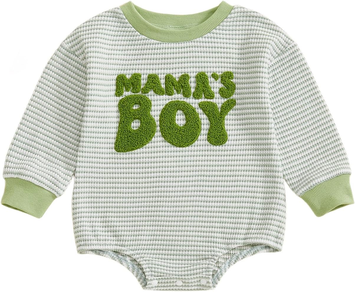 VISGOGO Unisex Baby Boy Girl Romper Waffle Newborn Infant Onesie Clothes Long Sleeve Bubble Oversized Romper Bodysuit Top