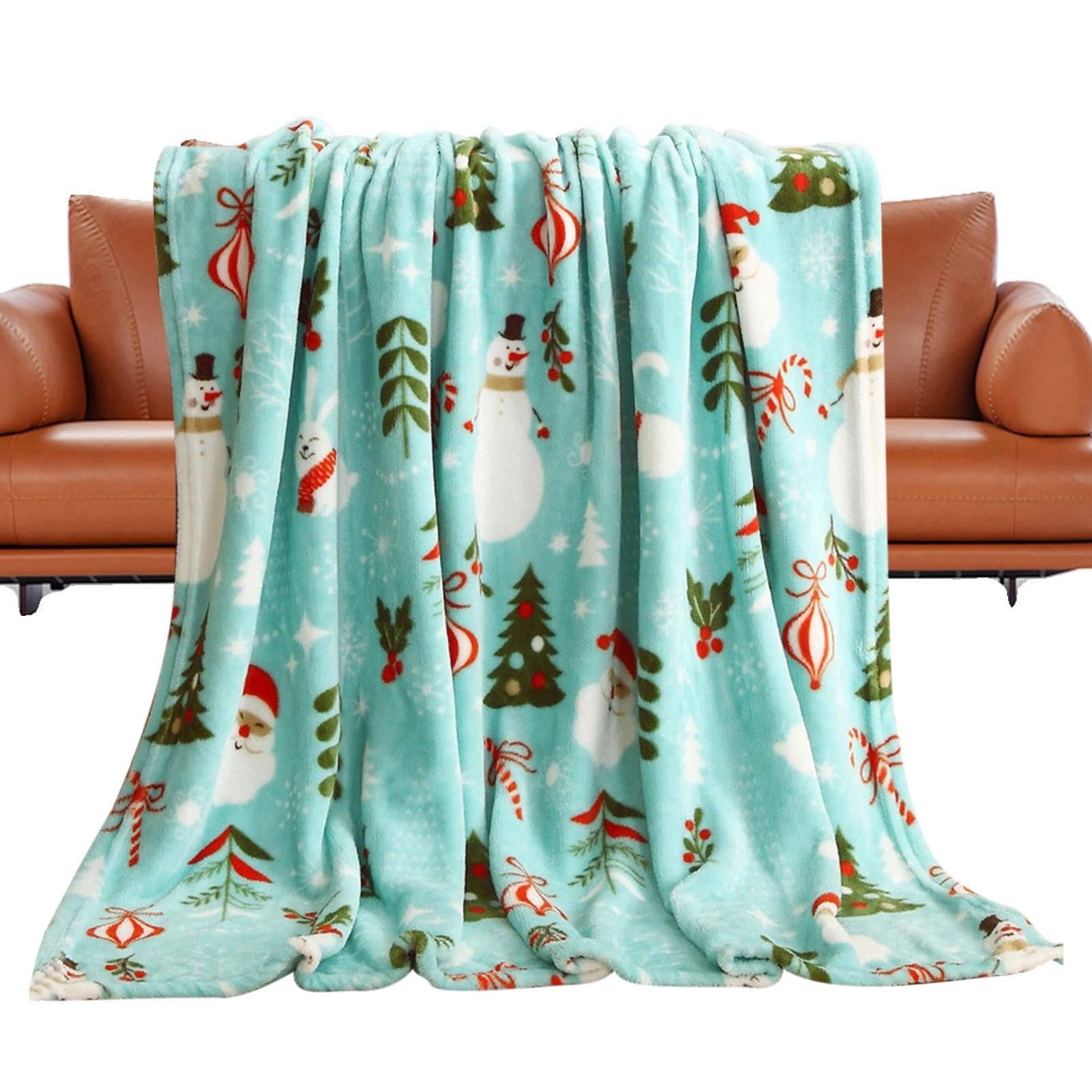 Couverture de Noël douce et confortable : plaid flanelle pour salon et chambre