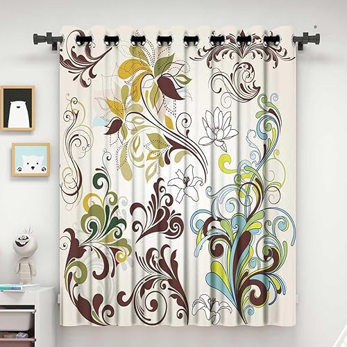 Miniatura 10 de Cortinas de un solo panel, cortinas abstractas de acuarela azul para armarios sin puertas, cortinas para cuartos separados (ancho), 47 x 59 pulgadas