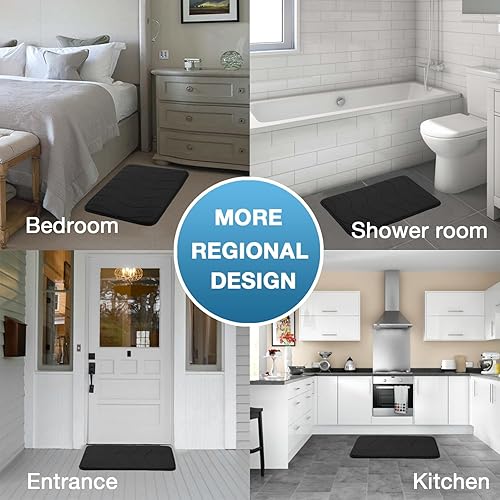 Vista 79 de Flamingo P Tapete de baño de espuma viscoelástica, extra largo, antideslizante, absorbente de agua, grueso, suave, lavable, 47 x 17 pulgadas