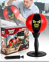 SPORTYPLAY Desktop Punching Bag: Double Suction Cup Base, Upgraded Spring for Stress Relief - Durable Tabletop Boxing Ball, Office Home Gift