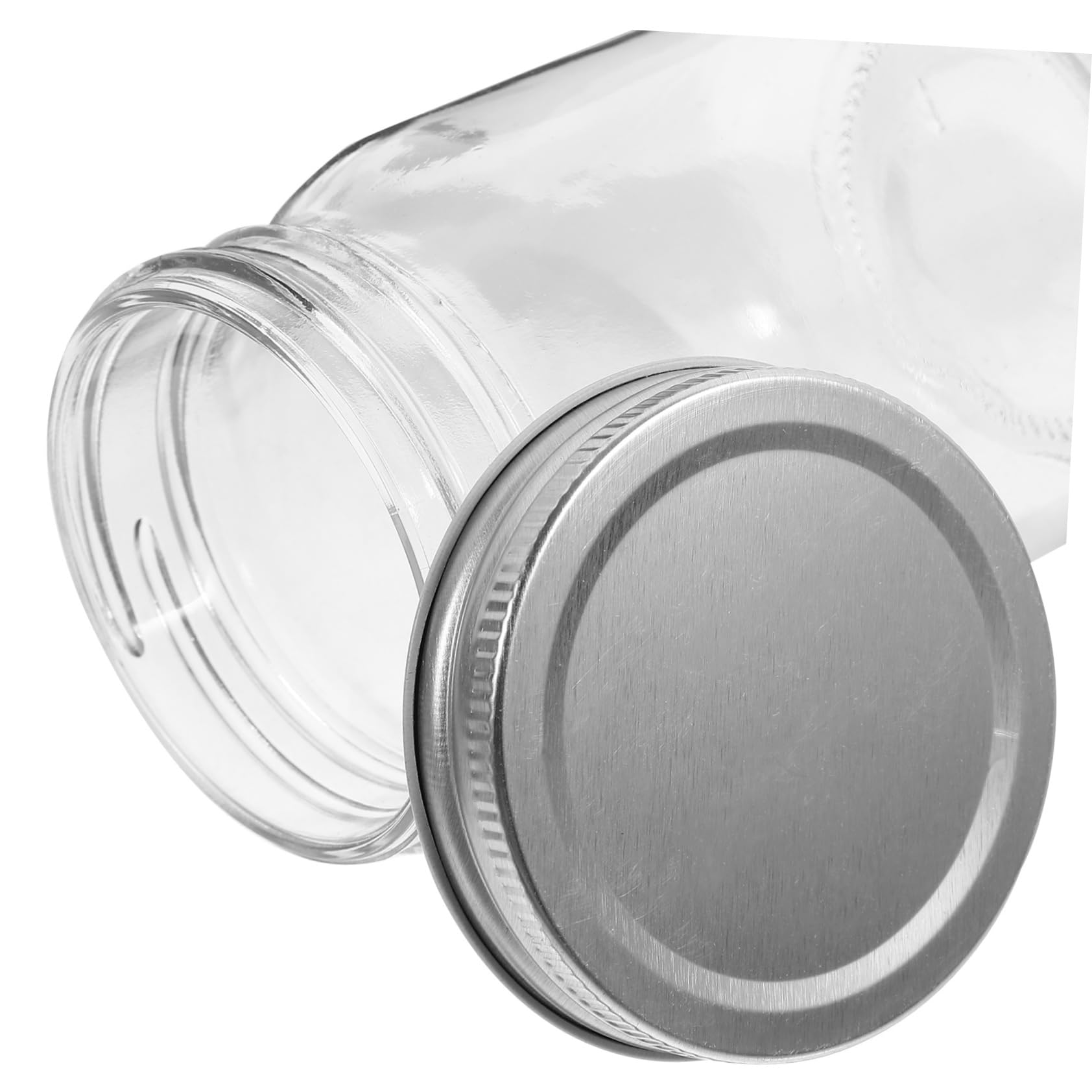 VICASKY 4 Pezzi Barattoli di Vetro da 380ml, Bocca Larga e Sigillati, Multiuso per Conservare Alimenti, Bomboniere, Marmellate e Spezie, con Tappo