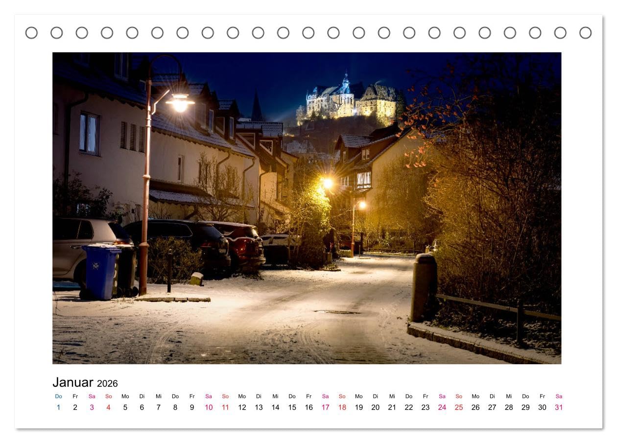 Marburger Ansichten (Tischkalender 2026 DIN A5 quer), CALVENDO Monatskalender: Bilder der romantischen Universitätsstadt an der Lahn
