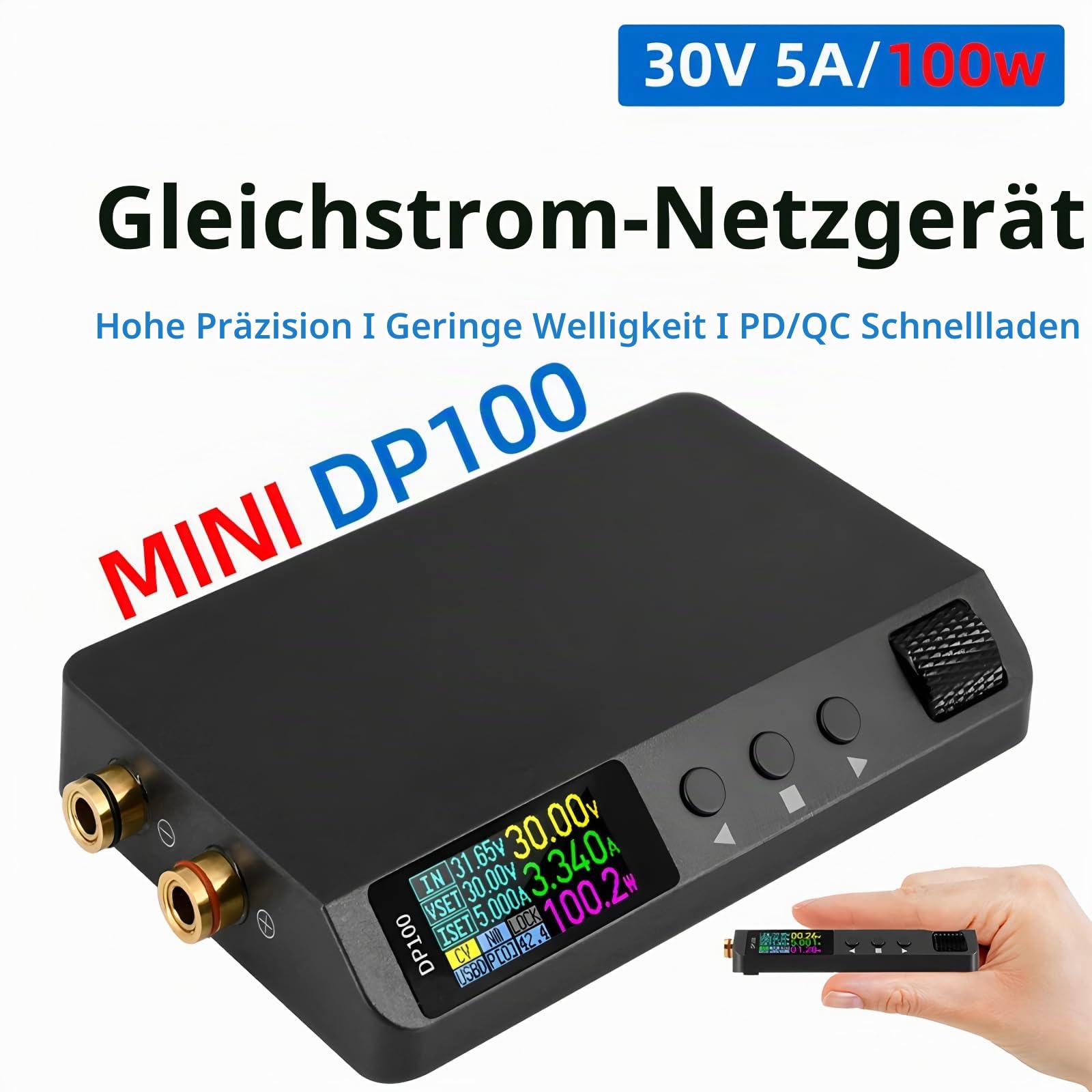DP100 DC Netzteil Einstellbar 30V 5A Laborbank Netzteil Tragbarer Regler Schaltregler (DP100)