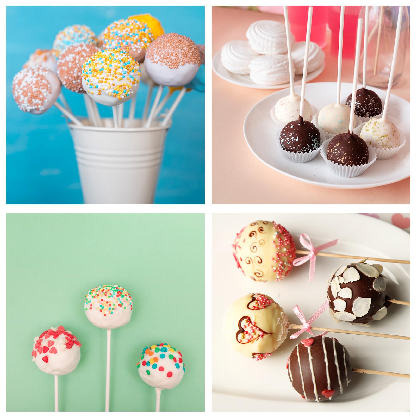 FIUTEKO Lollipop vorm van siliconen, lollyvorm, 20 cake-pop-vormen met