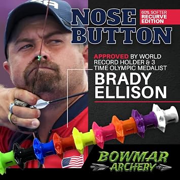 Bowmar Archery Nose Button Recurve Edition, Extremely Light Weight, Creates Consistent Anchor Point, Two Sizes Included
