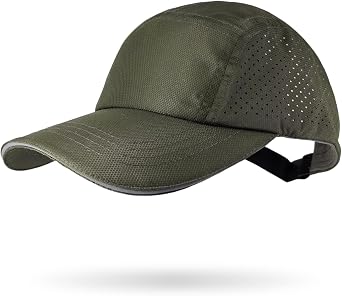 XXL Quick Dry Running Cap for Men Women, Lightweight Breathable Mesh Hat with Reflective Stripe for Outdoor