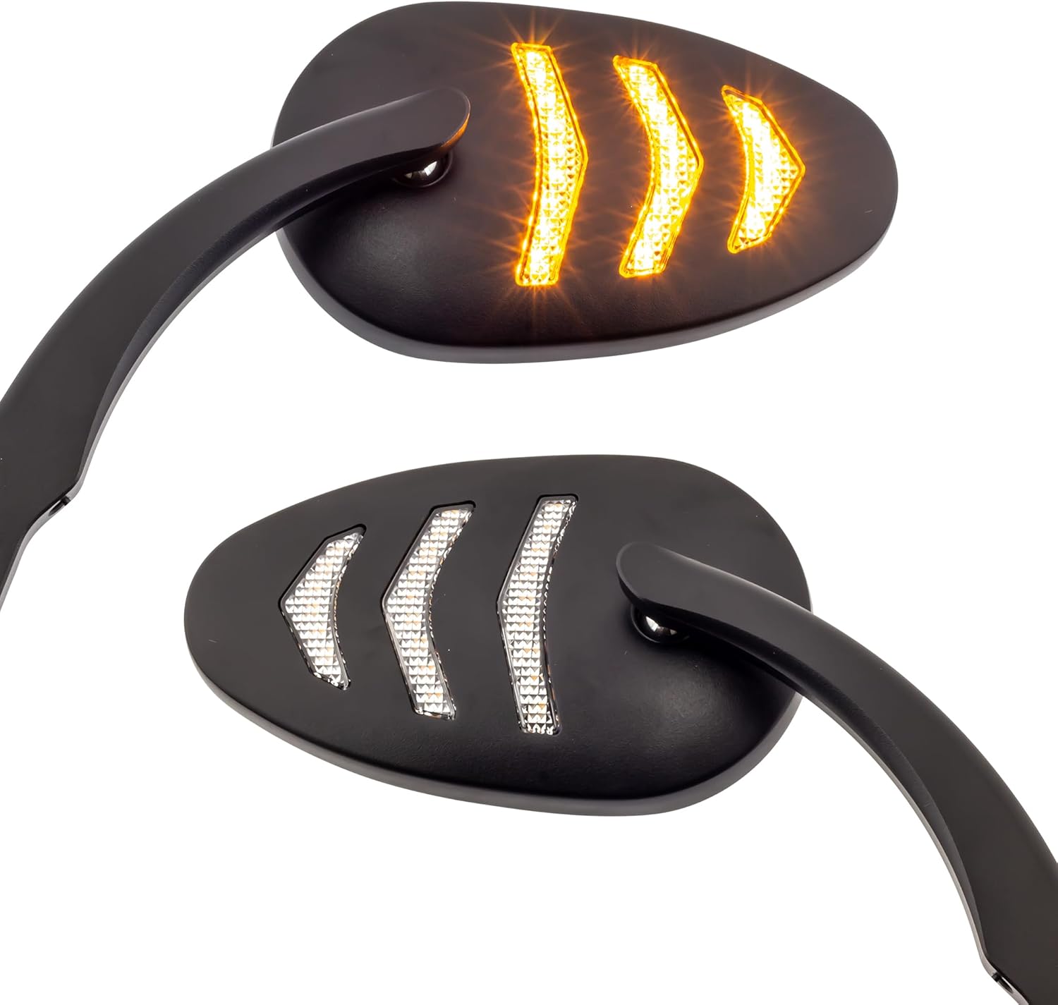 Eagle Lights Espejo LED con intermitentes secuenciales compatibles con motocicletas Harley Davidson – Negro