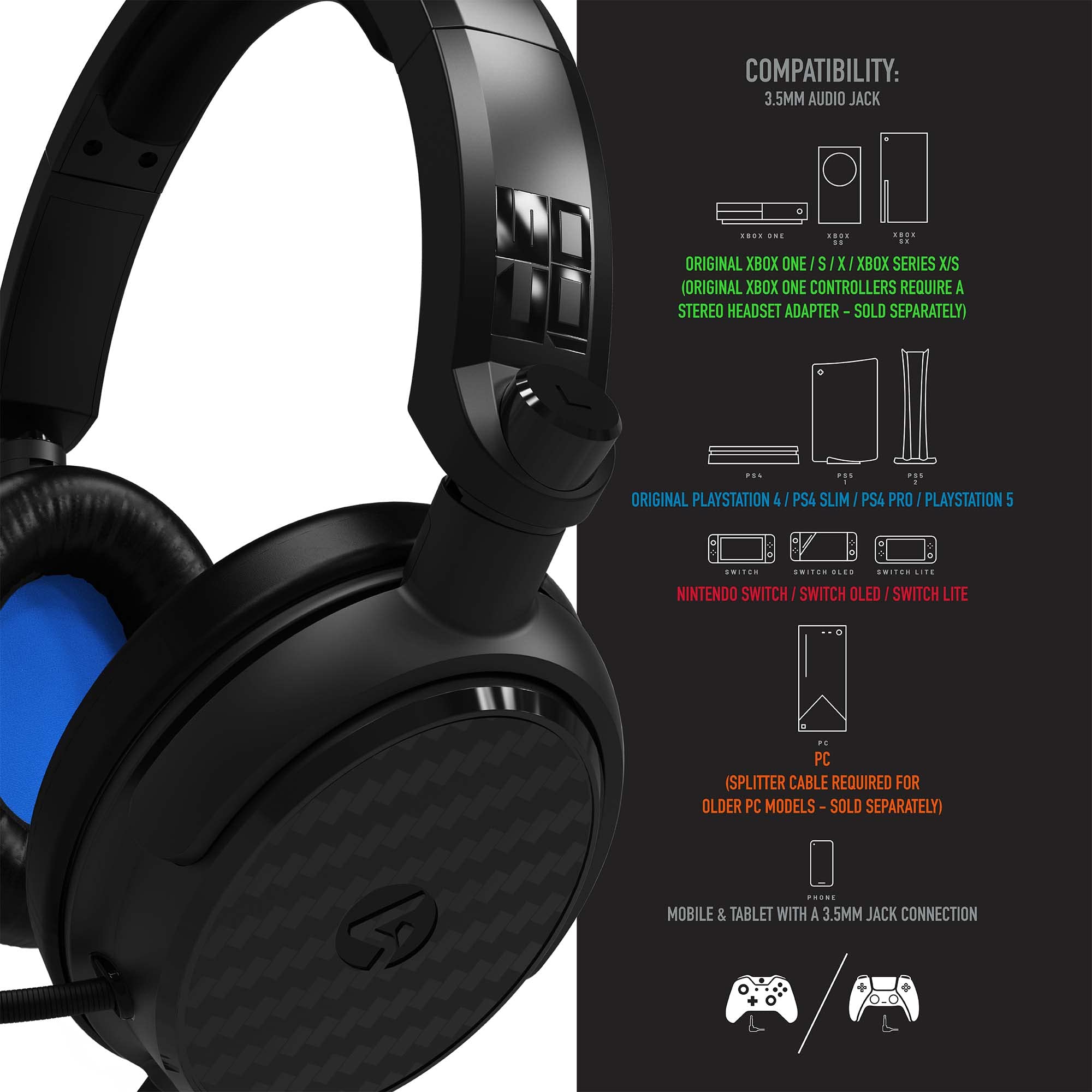 Casque Gaming Stealth Panther - Supra-auriculaire, Micro Flexible, Prise Jack 3.5mm - Compatible PS5, Xbox, PC, Switch