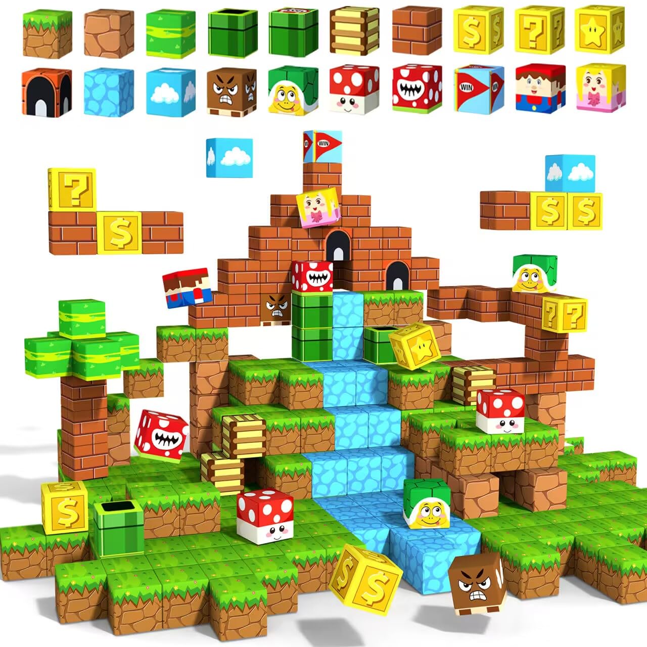 Bloques Magneticos Construccion Niños, 54 Construcción de Bloques Magnéticos, Juguetes magnéticos de construcción, Juguetes Stem sensoriales Regalos para niños & Niños y Niñas de 3-6, 4-8, 5-10