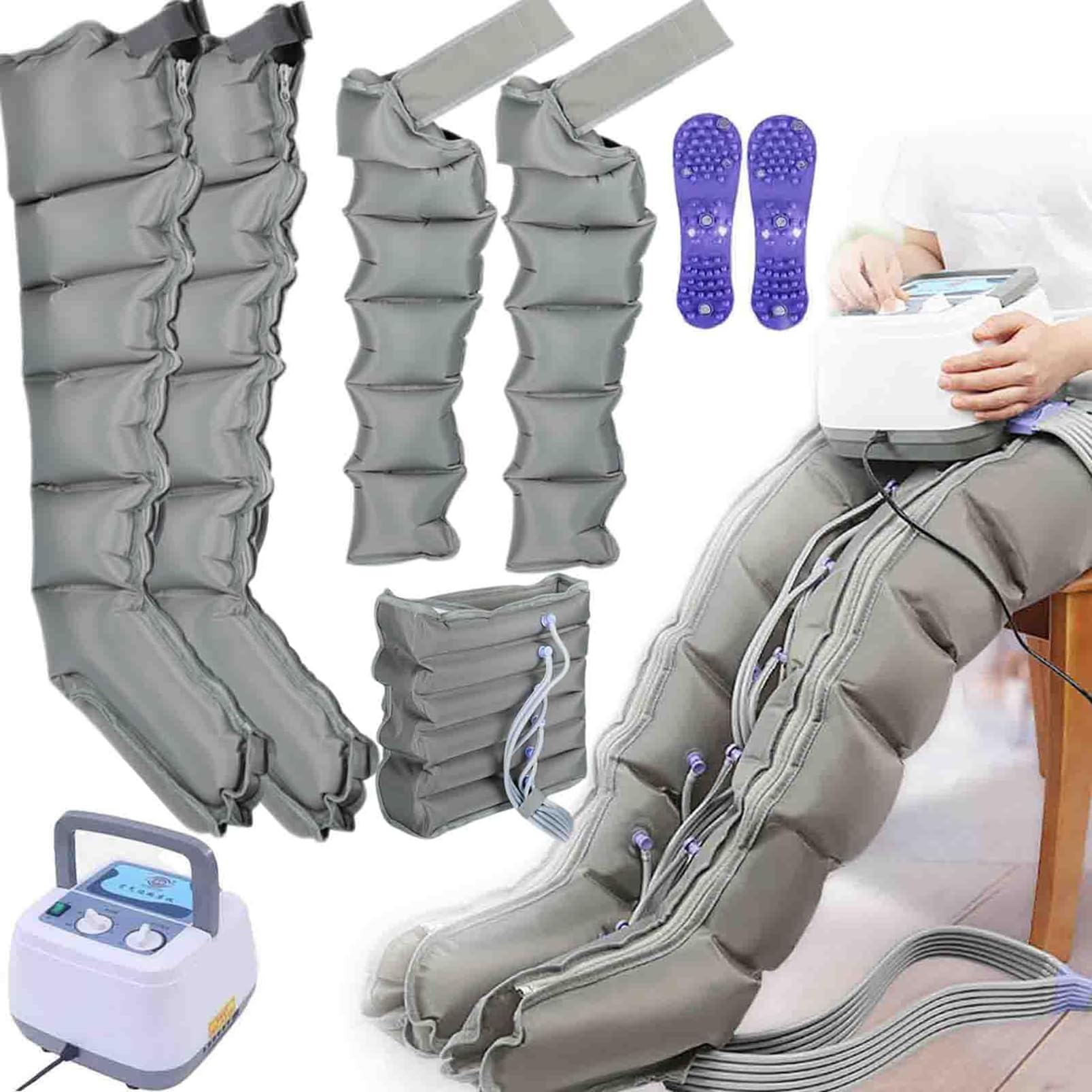 Massaggiatore elettrico a compressione d'aria per gambe, massaggiatore elettrico a compressione d'aria, massaggiatore per braccio e piede per il rilassamento della vita, favorisce la circolazione