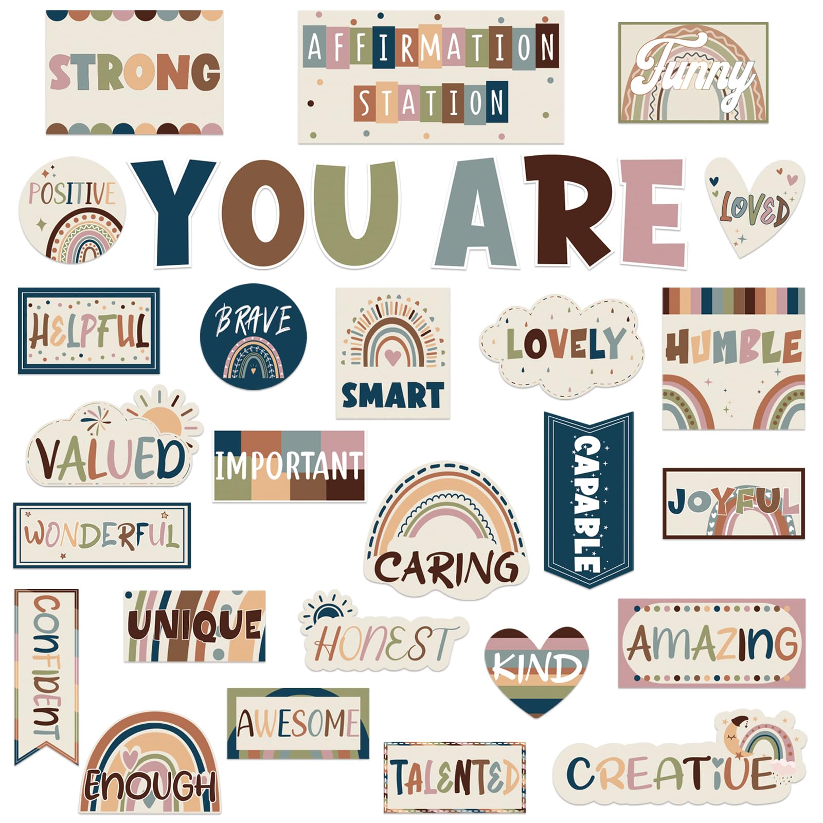 Buy BOHO Affirmation Station Bulletin Board Set Positive s for ...