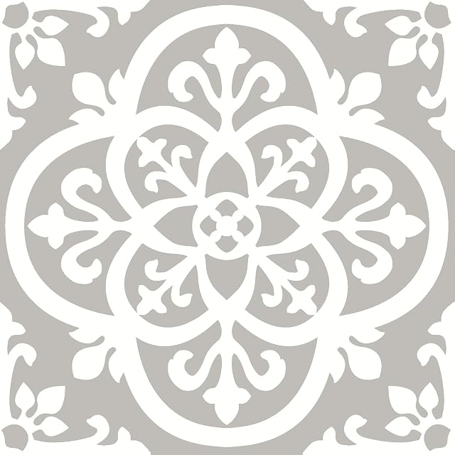 WallPops FP2942 Medina Peel & Stick Floor Tiles, Grey