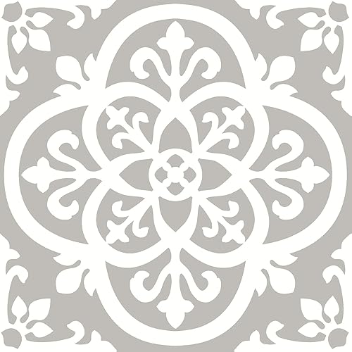 FloorPops FP2942 Medina Peel & Stick Floor Tiles, Grey