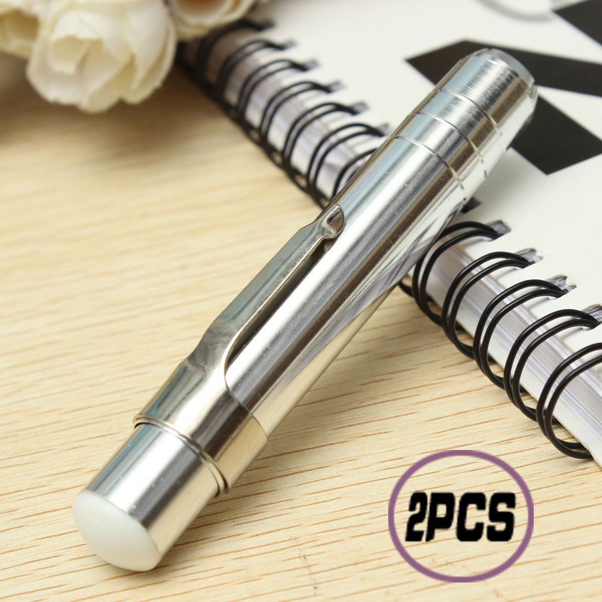 2 x Aluminum Alloy Chalk Holder Teacher's Chalk Clip Clutch (Silver)