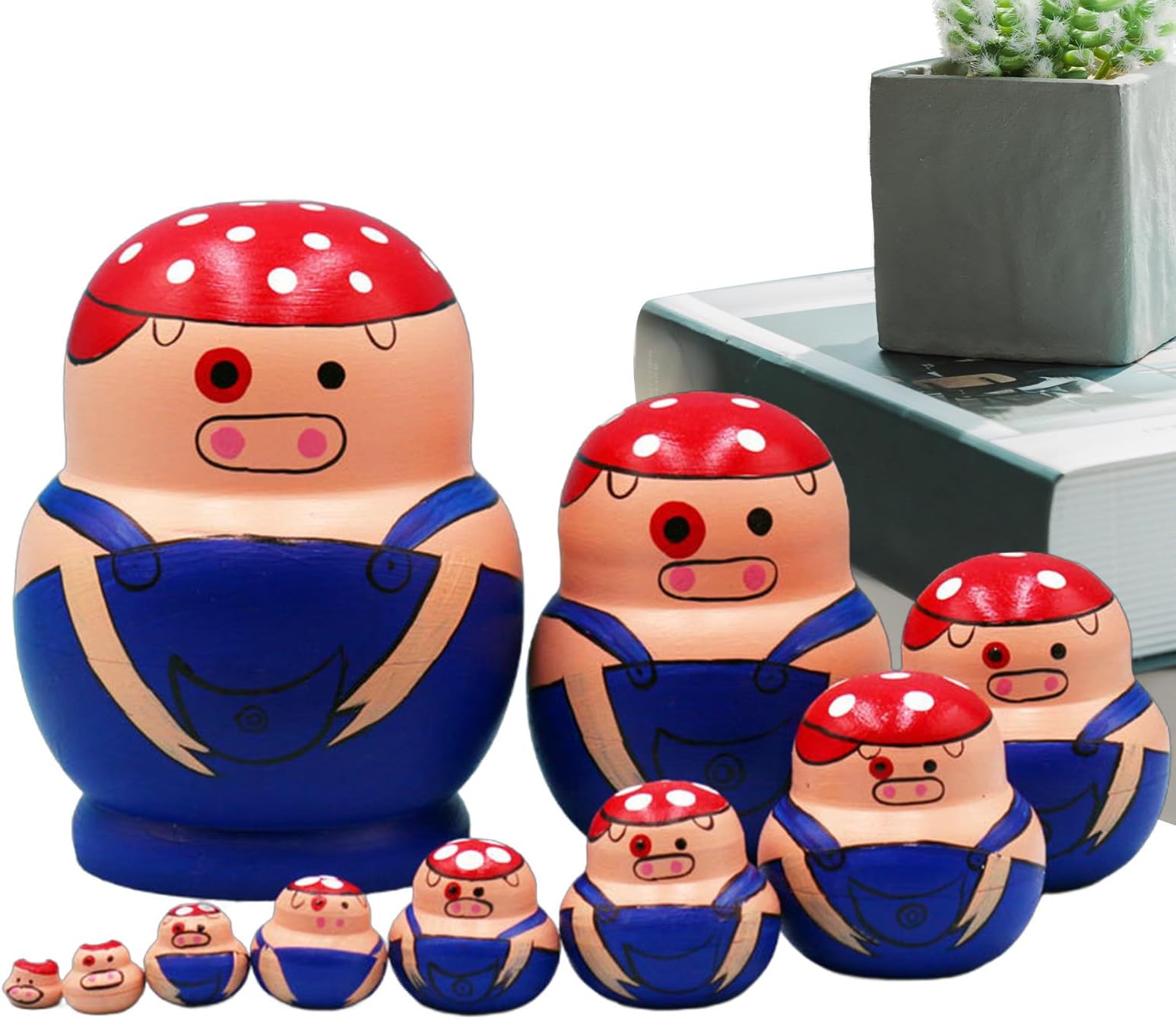 Nesting Dolls | Educational Animal Pattern Stacking Game - Traditional Russian Nesting Dolls | for Boys Girls Cultural Art Collectors Educators Parents Living Room Bedroom Birthday Christmas